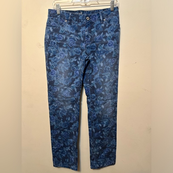 J Jill NWT Floral Authentic Fit Slim Jeans Size 4P Classic Preppy - Picture 1 of 4